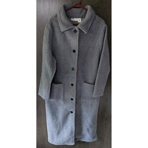 Easy essentials woman's long line cozy button coat gray